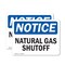 Signmission Natural Gas Shutoff OSHA Notice Sign, Vinyl Decal, 10in W x 7in L, 2PK OS-2PACK-NS-D-710-L-14311 - alternate 1